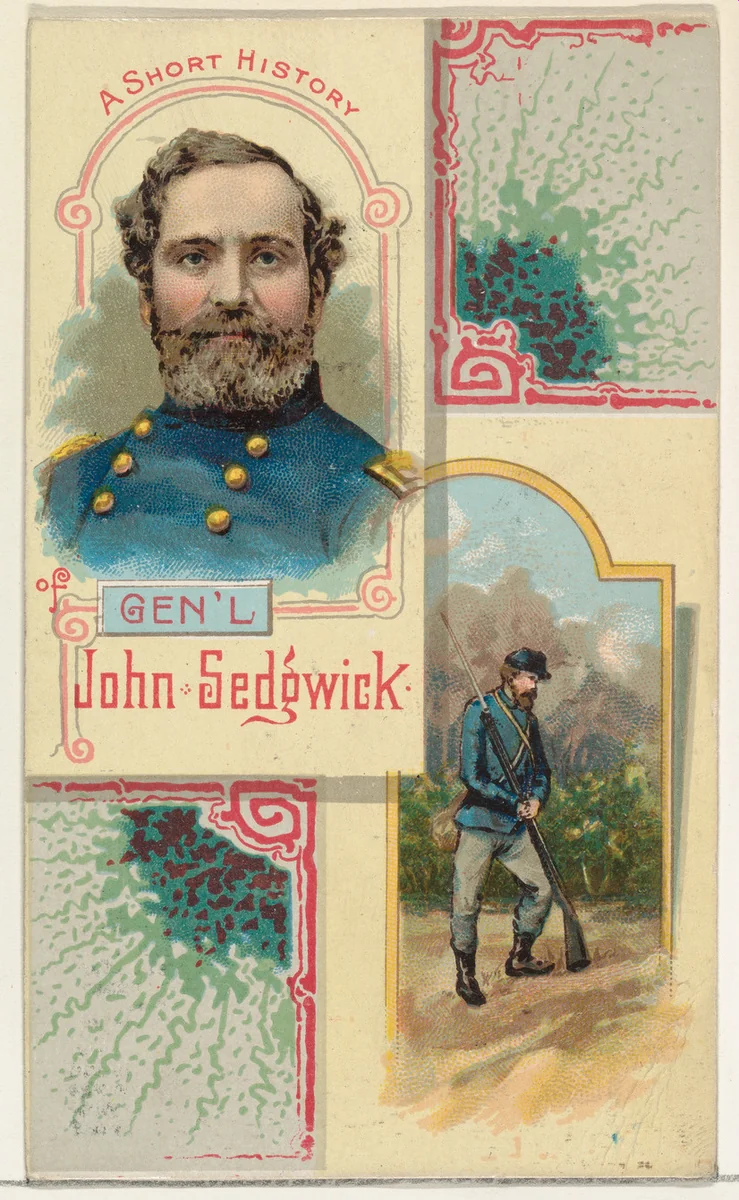 A Short History: General John Sedgwick, from the Histories of Generals series (N114) issued by W. Duke, Sons & Co. to promote Honest Long Cut Smoking and Chewing Tobacco by W. Duke, Sons & Co., print, 1888