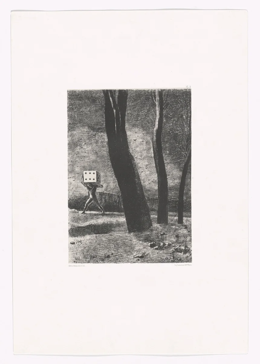The Gambler (Le Joueur) from In the Dream (Dans le rêve) by Odilon Redon, print, 1879