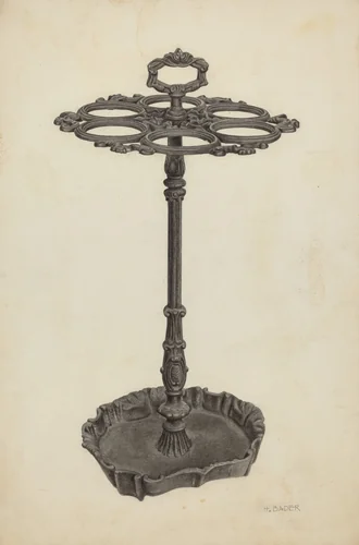 Umbrella Stand by Herman Bader, index of american design, 1939