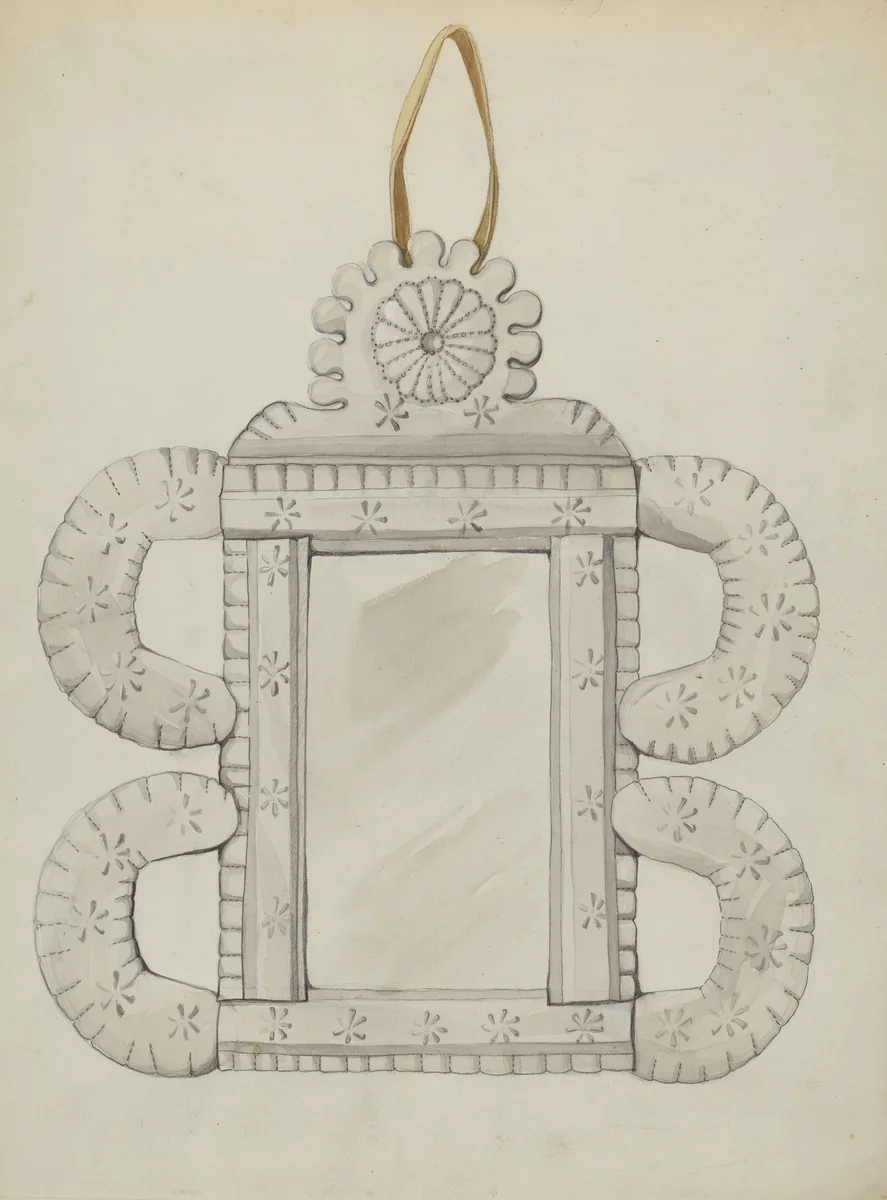 Tin Mirror Frame by Majel G. Claflin, index of american design, 1936