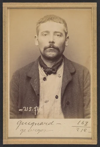 Guignard. Georges, Auguste. 36 ans, né le 1/1/58 à Neuilly (Seine). Plombier. Anarchiste. 15/3/94. by Alphonse Bertillon, photograph, 1894