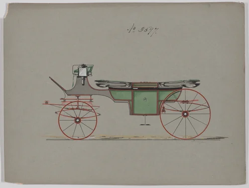 Design for Landau, No. 1597 (or 3597?) by Brewster & Co., drawing, 1880