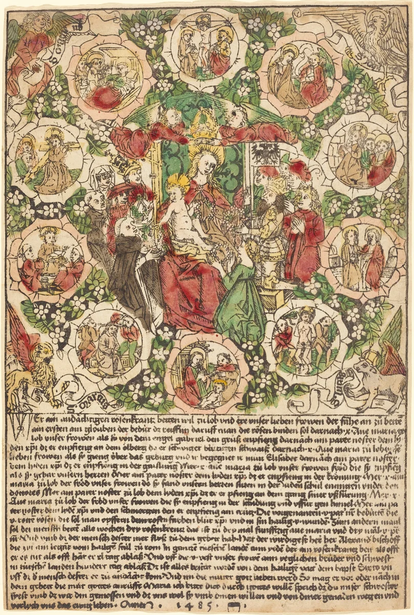 Madonna with the Rosary by German 15th Century, print, 1485