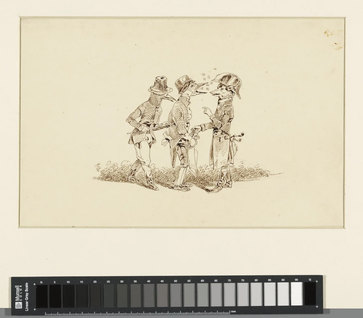 Twee spreeuwen en een vos by Wilhelm Koller, drawing, 1839-1884