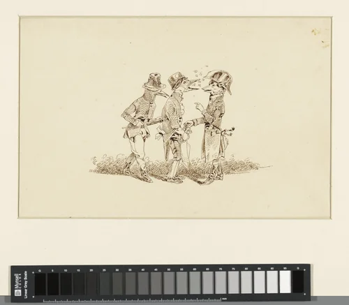 Twee spreeuwen en een vos by Wilhelm Koller, drawing, 1839-1884