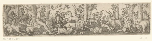 Orpheus betovert de dieren met zijn muziek by Unknown, print, 1524-1562
