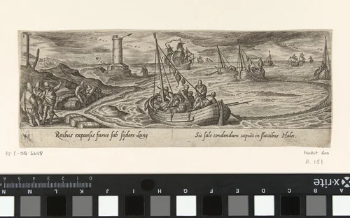 Visvangst op zee by Unknown, print, 1582-1633