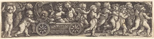 Triumphal Procession of Putti by Sebald Beham, print, 1500-1550