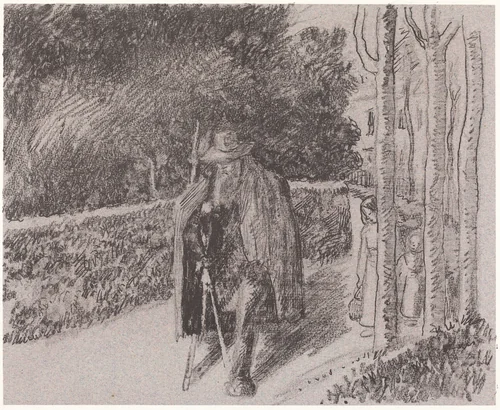 Beggar with a Crutch (Mendiant a la bequille) by Camille Pissarro, print, 1897