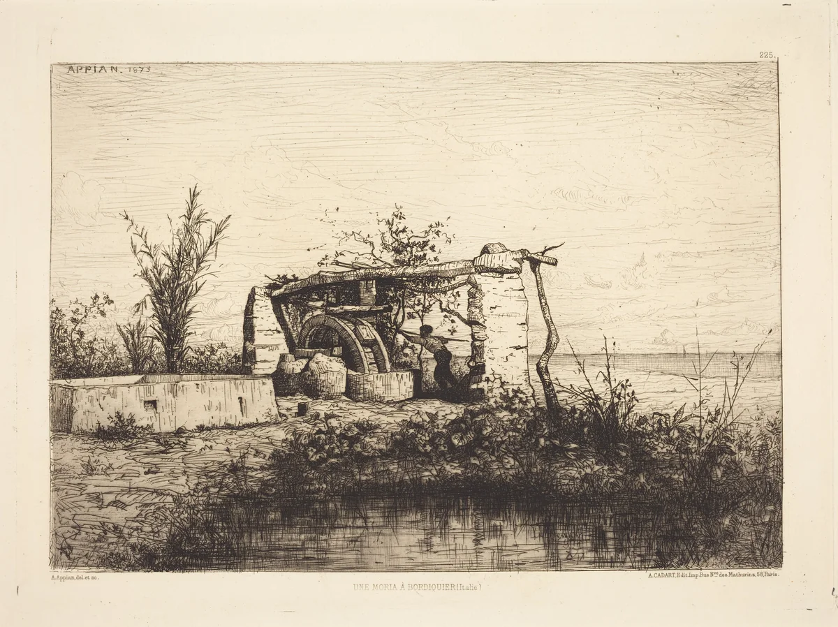 Une moria a Bordiquier (Italie) by Adolphe Appian, print, 1873
