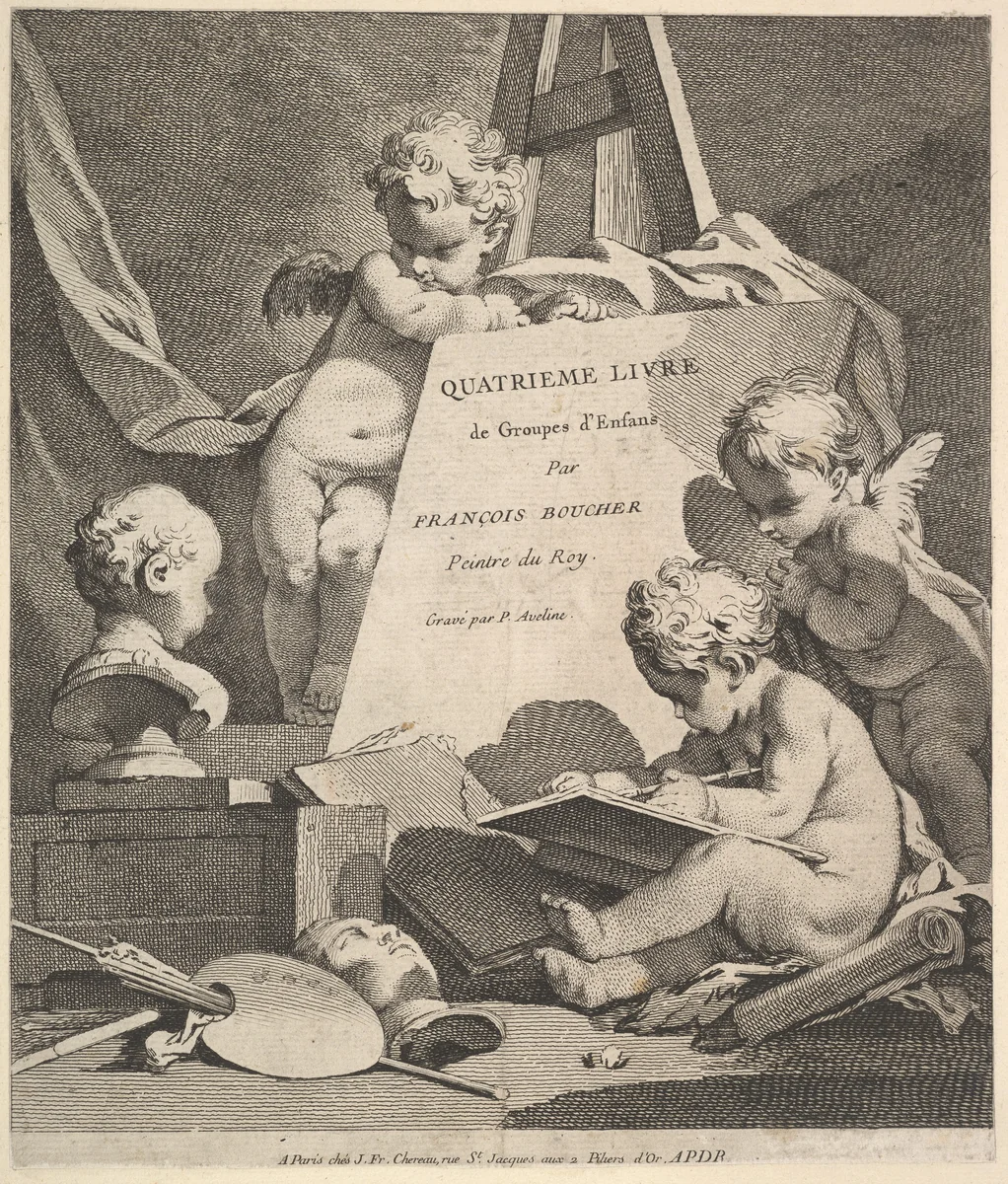 Fourth Book of Groups of Children by Pierre Alexandre Aveline, print, 1700-1800