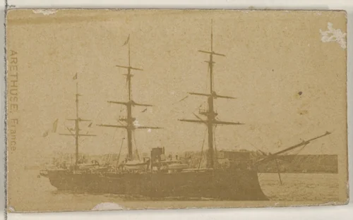 Arethuse, France, from the Famous Ships series (N50) for Virginia Brights Cigarettes by Allen & Ginter, photograph, 1895