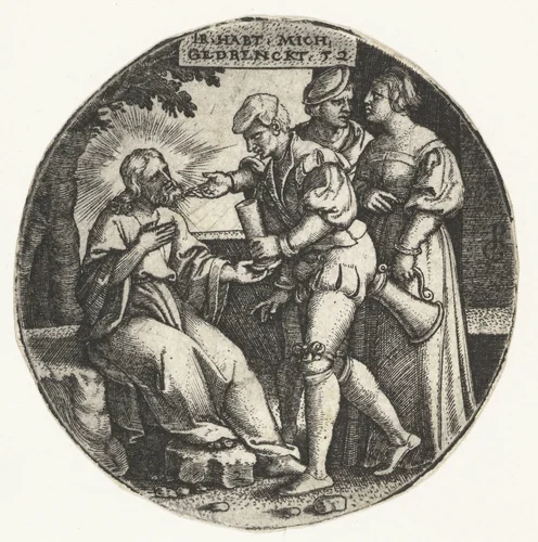 Christus heeft dorst en krijgt drinken aangeboden by Unknown, print, 1534