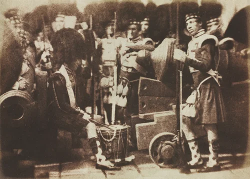 Scots Guards at Edinburgh Castle by David Octavius Hill, photograph, 1846