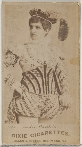 Card 772, Louise Paullin, from the Actors and Actresses series (N45, Type 7) for Dixie Cigarettes by Allen & Ginter, photograph, 1885-1891