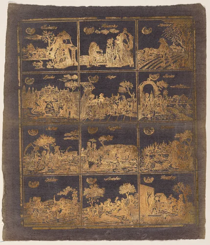 Endpaper with the Twelve Months by German 18th Century, print, 1700-1799
