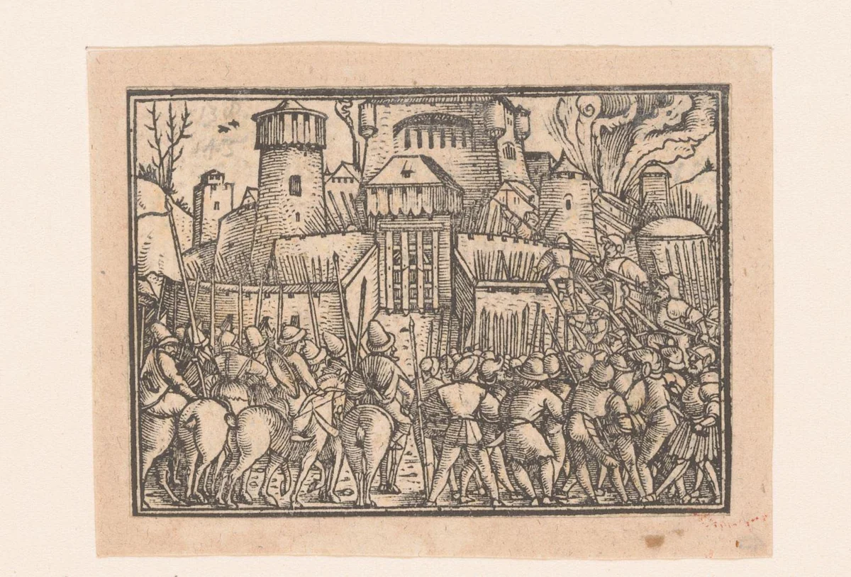 Veroveren van Jerusalem by anonymous, print, 1552