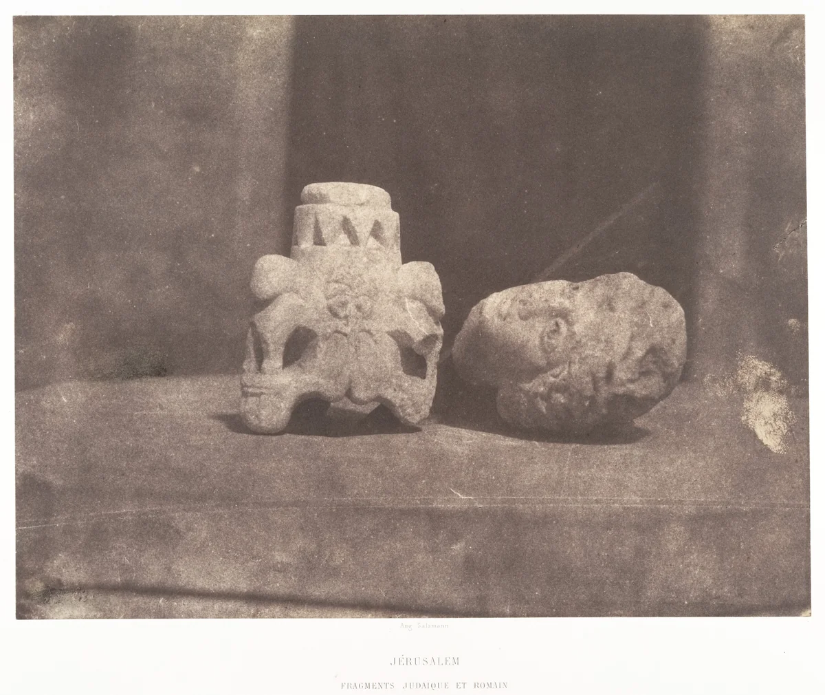 Jérusalem, Fragments judaïque et romain by Auguste Salzmann, photograph, 1854-1859