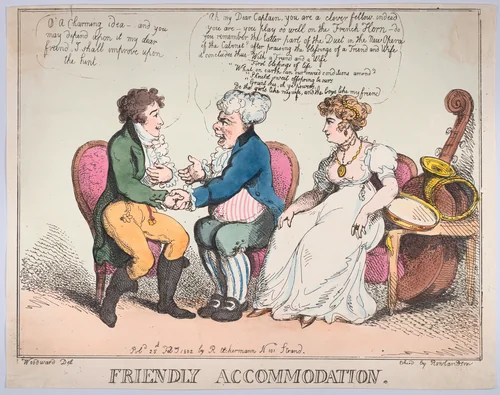 Friendly Accommodation by Thomas Rowlandson, print, 1802