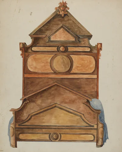 Bed by Juanita Lantz, index of american design, 1935-1942