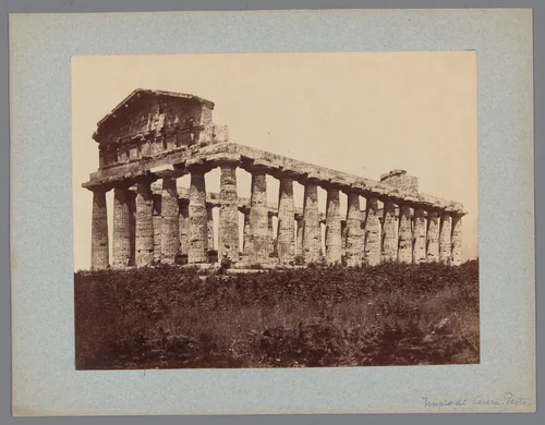 Tempel van Athena te Paestum by anonymous, photograph, 1851-1900