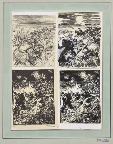 Marais de Saint-Gond by Auguste Louis Lepère, drawing, 1914