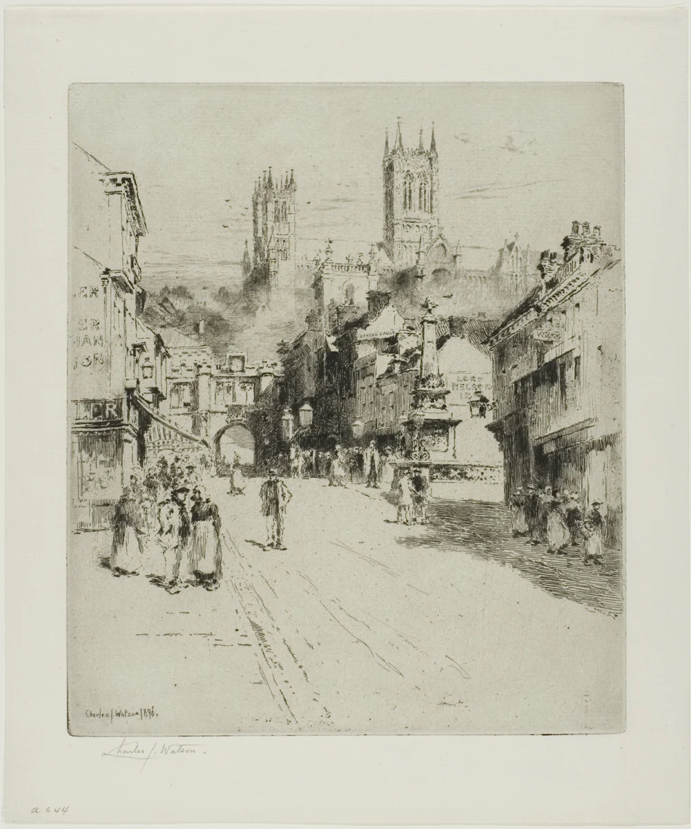 Lincoln Cathedral by Charles John Watson, print, 1896