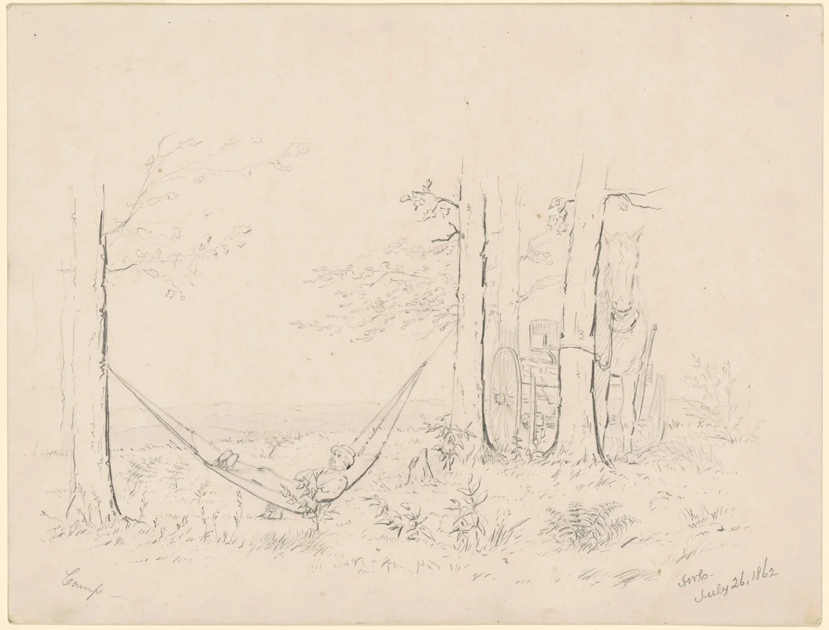 Camp by James Wells Champney, drawing, 1862