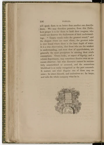 Tailpiece (page 106) from The Fables of Aesop by Thomas Bewick, illustrated book, 1818