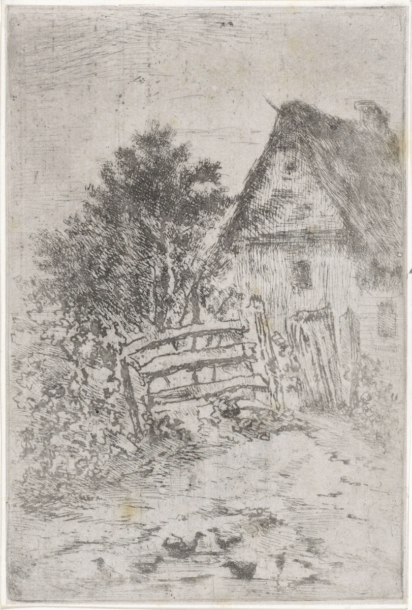 Hek voor een huis by Arnoud Schaepkens, print, 1831-1904