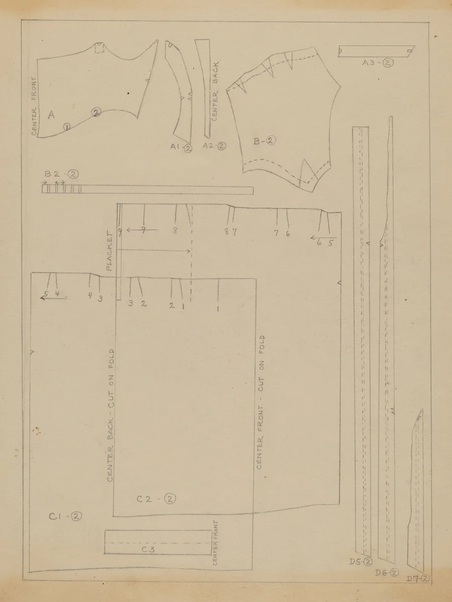 Dress (Pattern) by Nancy Crimi, index of american design, 1936