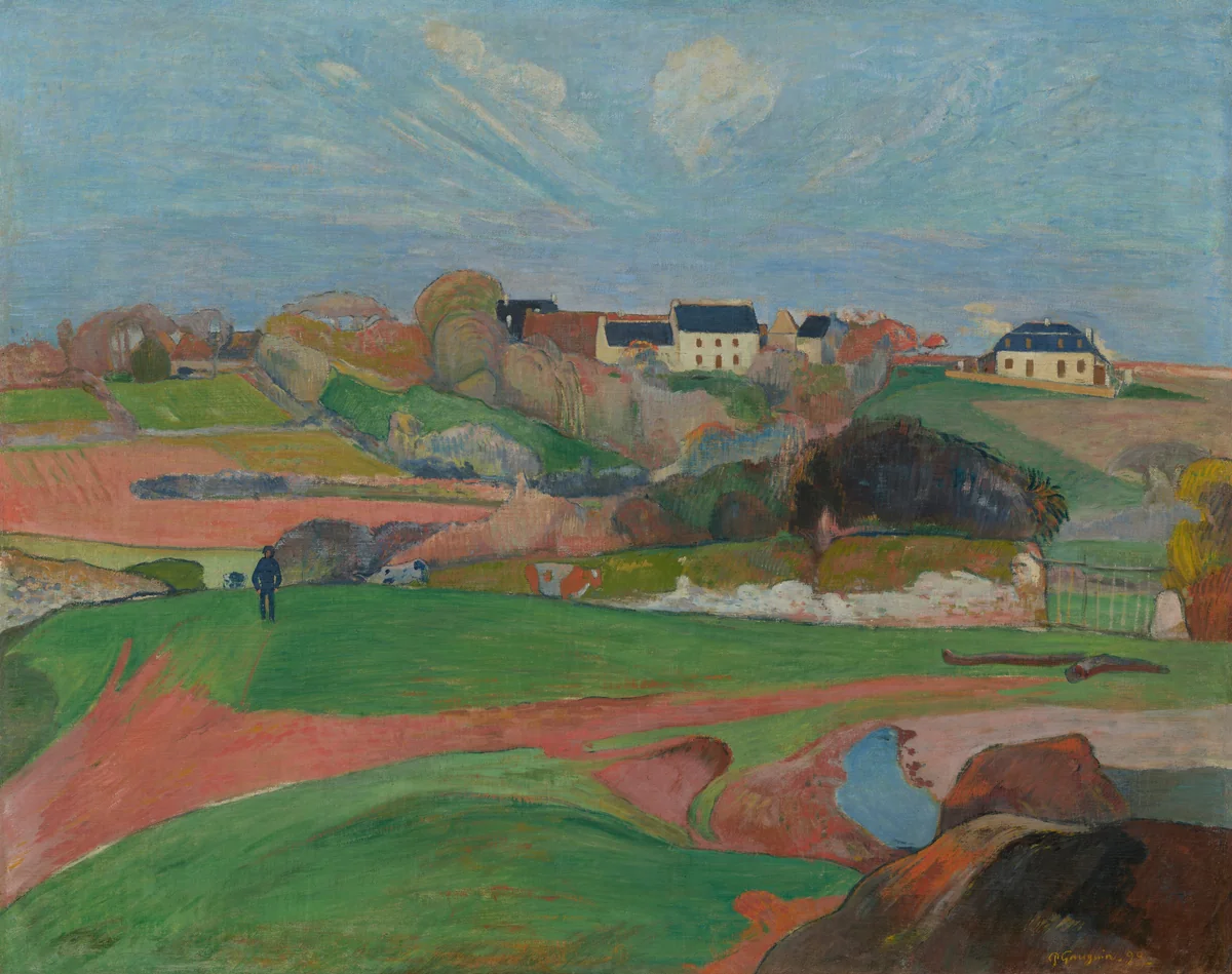 Landscape at Le Pouldu by Paul Gauguin, painting, 1890