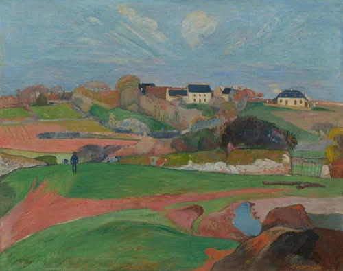 Landscape at Le Pouldu by Paul Gauguin, painting, 1890