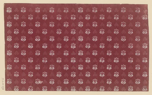 Blad met alternerend strooipatroon van bloemmotief en stippencirkels by anonymous, other, 1750-1950