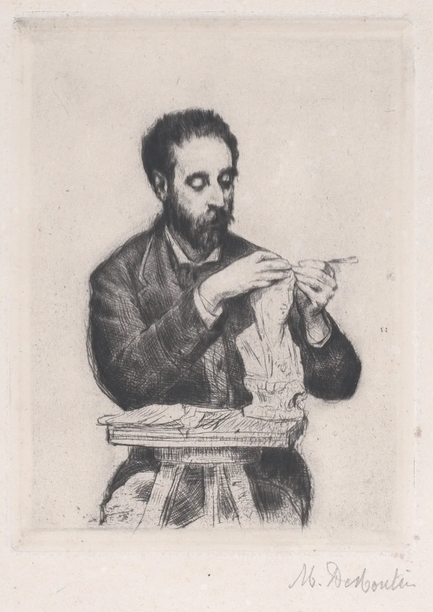 Portrait of Emile Soldi by Marcellin Desboutin, print, 1876
