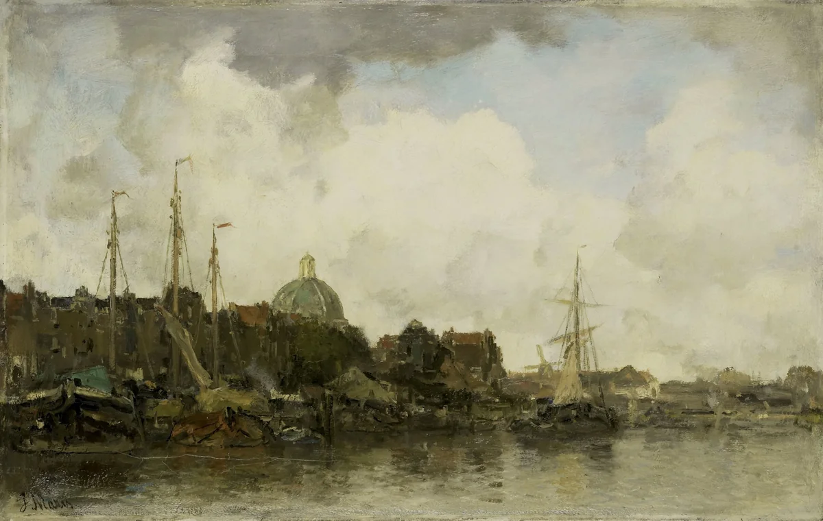 Townscape with a Domed Church by Jacob Maris, painting, 1872-1875