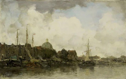Townscape with a Domed Church by Jacob Maris, painting, 1872-1875
