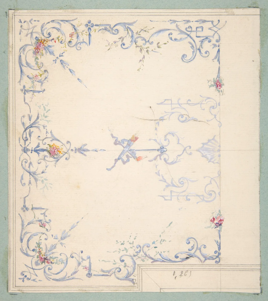 Design for a ceiling by Jules-Edmond-Charles Lachaise, drawing, 1850-1900
