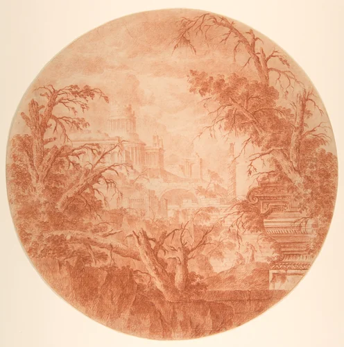 Architectural Fantasy by Jean Laurent Legeay, drawing, 1780-1795