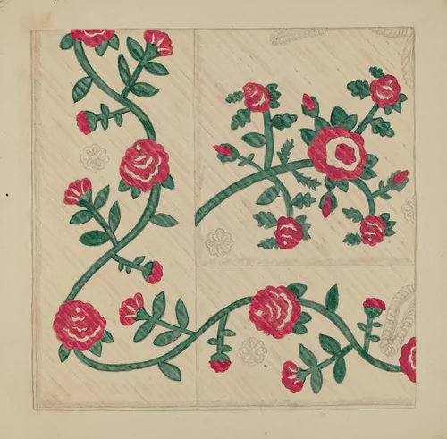 Quilt by Katherine Hastings, index of american design, 1938