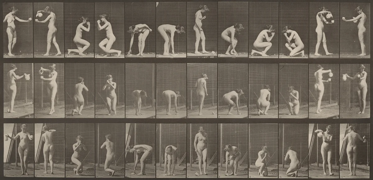 Plate Number 501. Miscellaneous,—stooping, kneeling, etc. by Eadweard Muybridge, photograph, 1887