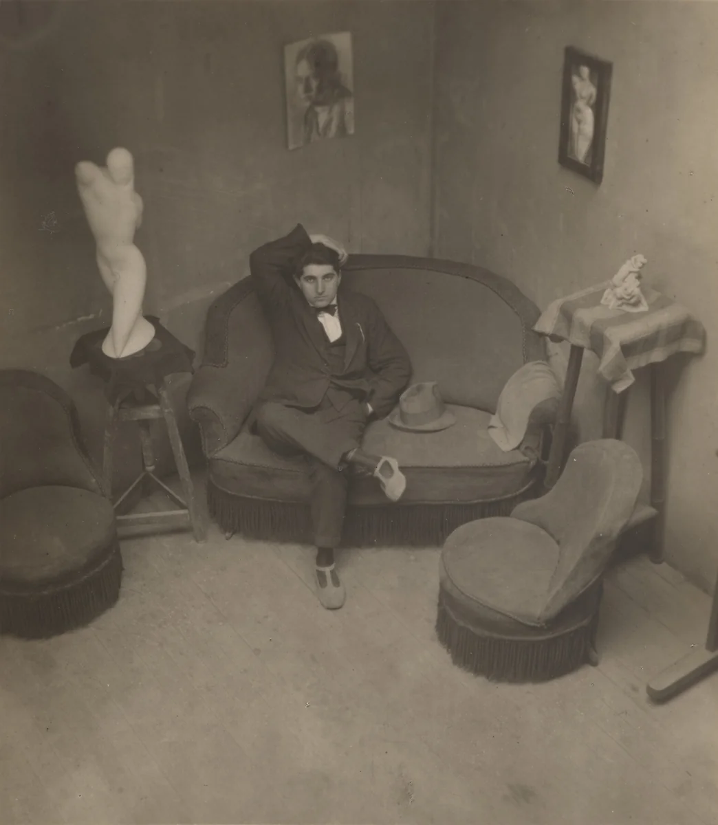 Etienne Beöthy in His Studio by André Kertész, photograph, 1928