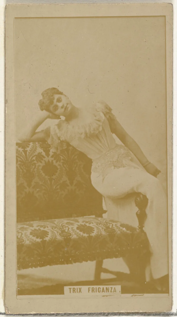 Trix Fricanza, from the Actors and Actresses series (N145-8) issued by Duke Sons & Co. to promote Duke Cigarettes by W. Duke, Sons & Co., photograph, 1890-1895