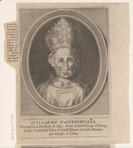 Portret van Guillaume d'Aigrefeuille le Jeune by Etienne Picart, print, 1660