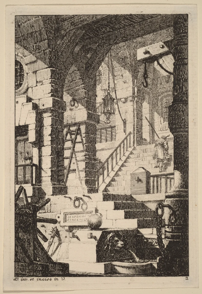 Fantasy of an Antique Prison by Carl Schütz, print, 1770-1780