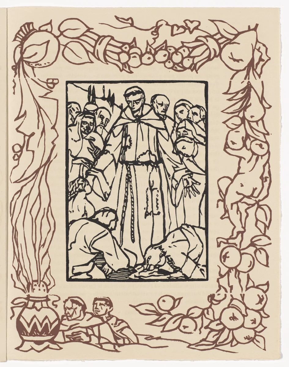 Plate (page 359) from Les Petites Fleurs de St. François (The Little Flowers of St. Francis) by Émile Bernard, illustrated book, 1928