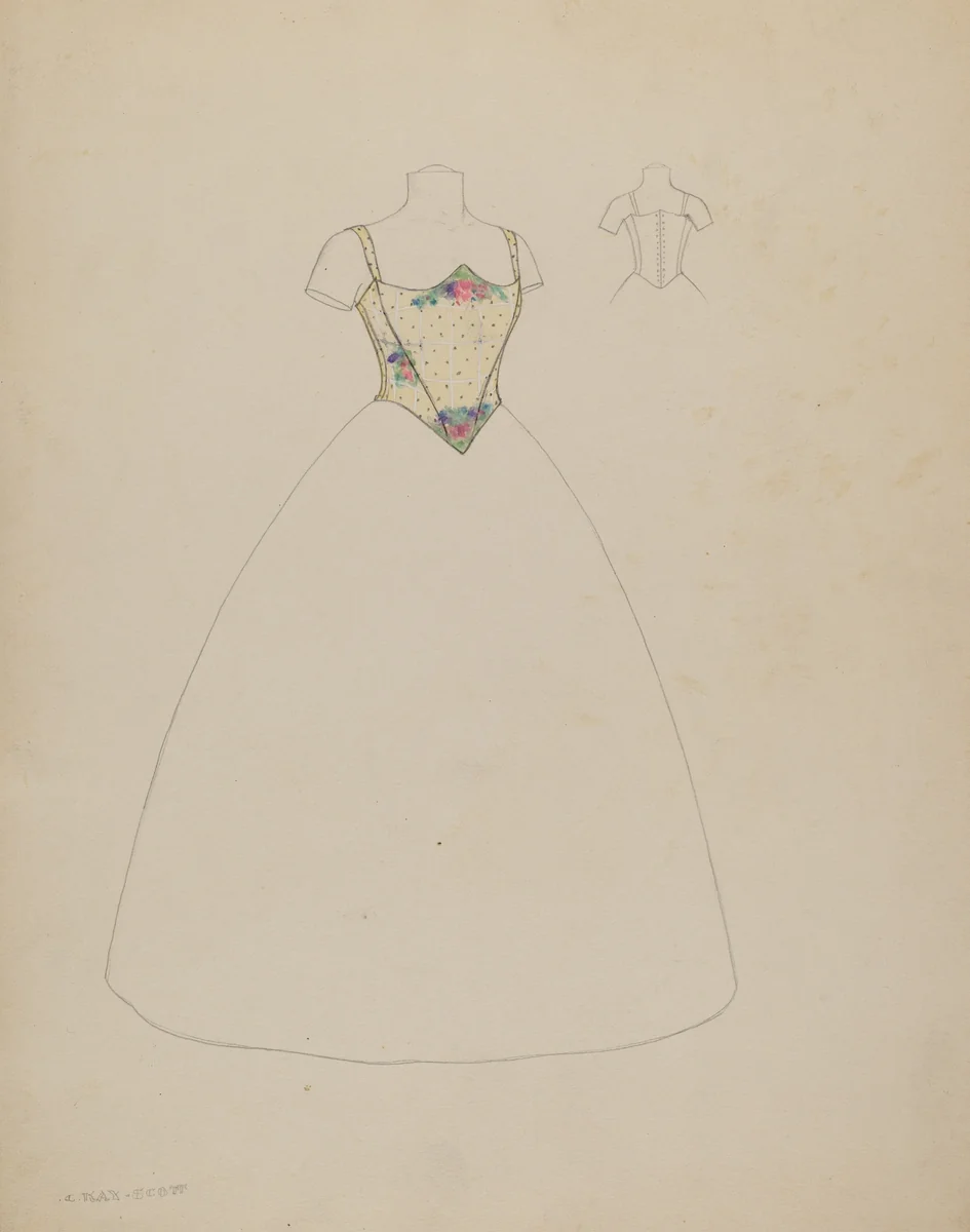 Design for Bodice by Creighton Kay-Scott, index of american design, 1935-1942