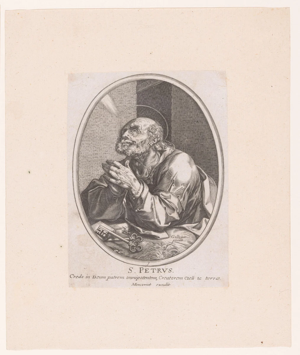 Portret van H. Petrus by anonymous, print, 1610-1668