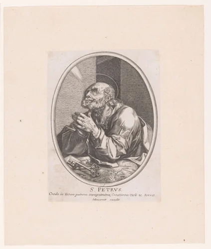 Portret van H. Petrus by anonymous, print, 1610-1668