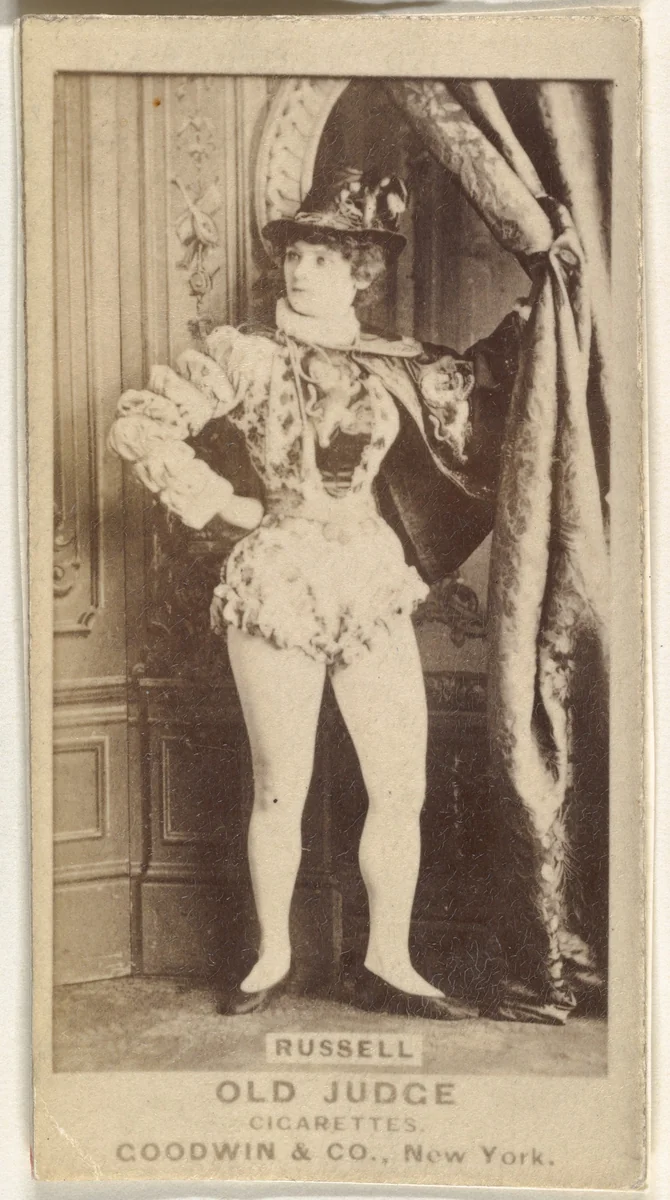 Russell, from the Actors and Actresses series (N171) for Old Judge Cigarettes by Goodwin & Company, photograph, 1886-1890